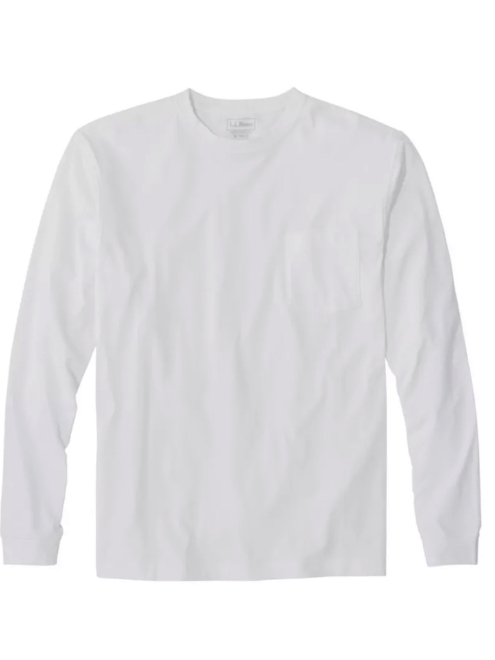 LL Bean Carefree Unshrinkable T shirt Mens 3XL Long Sleeve Traditional Fit White